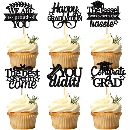 Keaziu Cupcake-Aufsätze zum Schulabschluss 2024, mit Aufschrift "The Best is Yetto Come We Are So Proud Of You", Cupcake-Picks für die Quaste, was den Ärger wert war 2024 Abschlussfeier, von Keaziu