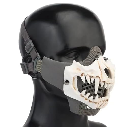 Kecrotac Skeleton Skull Devil Half Face Taktische Airsoft-Maske mit Zwei Schichten für die Jagd, Maskerade, Party, Cosplay, Requisiten, Cooles Halloween WG Kecrotac Skeleton Skull Devil Half Face Taktische Airsoft-Maske mit Zwei Schichten für die Jagd, Maskerade, Party, Cosplay, Requisiten, Cooles Halloween WG von Kecrotac