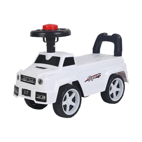 Rutschauto für Kinder, Tragespielzeug zum Schieben, Lauflernhilfe für Kinder, Buggy – Little Auto – Lauflernfunktion – Lenkrad (A, weiß) von Kedia