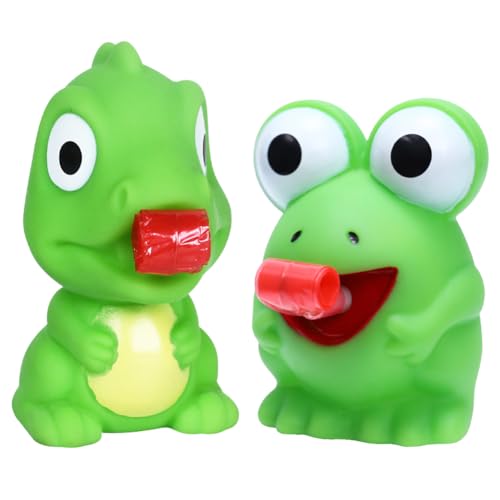 2 Stück Squeeze Spielzeug, Lustiger Dinosaurier, Stressspielzeug Frosch, Lustige Popping Out Zunge Squeeze Spielzeug für Erwachsene und Kinder von KedidO