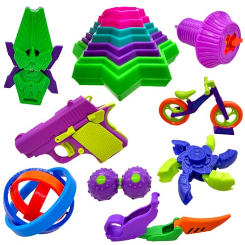 Fidget Gun Spielzeug, 9 Stück Rettich Toy, Stress Angst Druckentlastung Spielzeug, ideal für Erwachsene und Kinder, entspannende Spielzeug, Stress Reliever, Büro Schreibtisch Spielzeug Fidget Gun Spielzeug, 9 Stück Rettich Toy, Stress Angst Druckentlastung Spielzeug, ideal für Erwachsene und Kinder, entspannende Spielzeug, Stress Reliever, Büro Schreibtisch Spielzeug von KedidO