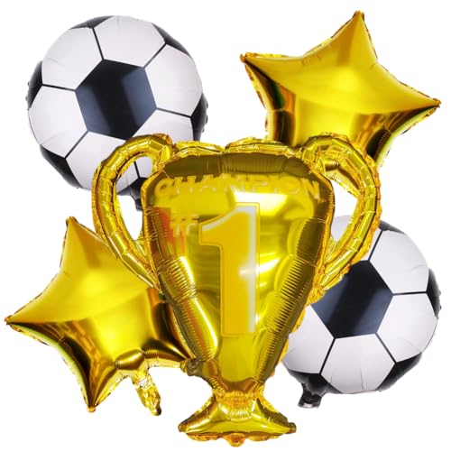 Fussball Luftballon, Fußball Party Ballons, 5PCS Fussball Luftballon Geburtstag Deko, Fußball Party Dekoration, Trophäe Folienballon, Trophäen Luftballons, Sport-Motto-Partyzubehör Fussball Luftballon, Fußball Party Ballons, 5PCS Fussball Luftballon Geburtstag Deko, Fußball Party Dekoration, Trophäe Folienballon, Trophäen Luftballons, Sport-Motto-Partyzubehör von KedidO