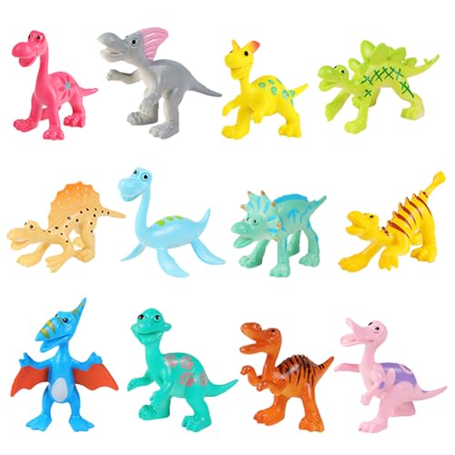 KedidO 12PCS Dinosaurier Spielzeugfiguren, Mini Dionsaurier Figuren, Kleine Dinosaurier Figuren Set, Kinder Dinosaurier Spielset, Dinosaurier-Figuren Kuchen Topper, Kinder Geschenk von KedidO