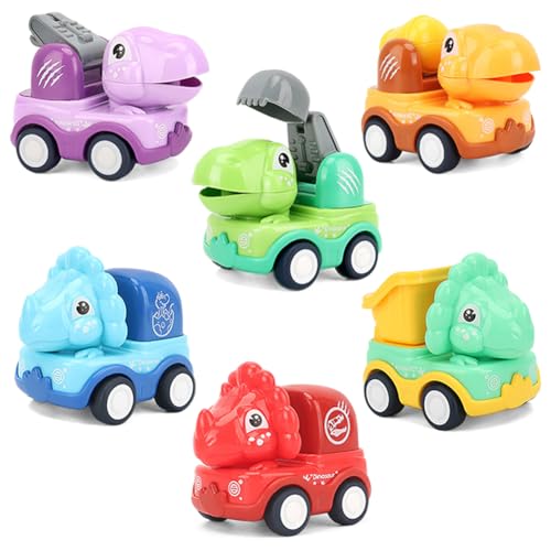 KedidO 6 Stück Dinosaurier Spielzeugautos, Dinosaurier Bumerang Spielzeugautos, Mini Spielzeugautos, Kinder Spielzeugautos, Geburtstagskuchen Backen Dekorative Ornamente von KedidO