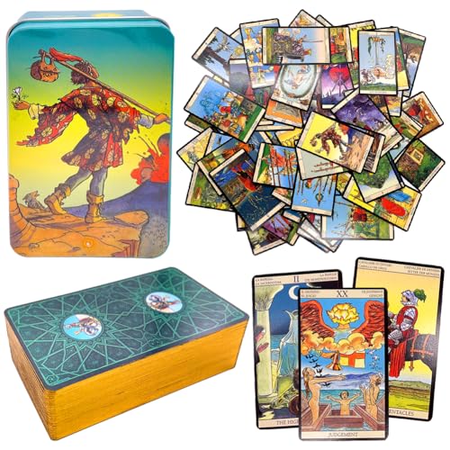 KedidO Tarot Cards, Beginner's Set enthält detaillierte Erklärungsfragen, Karten und Tarotkarten-Lesetipps(Eisenbox) von KedidO