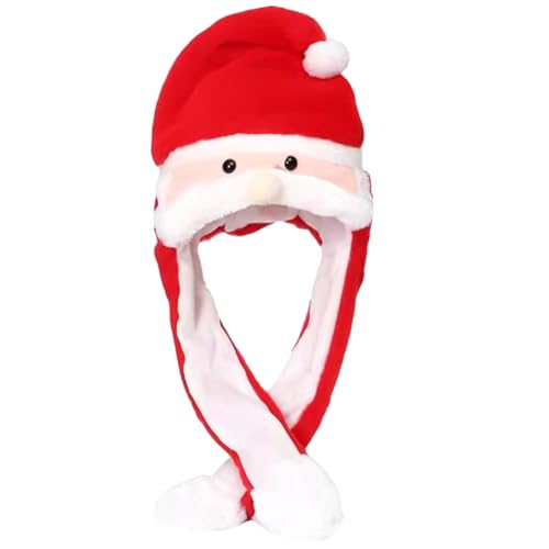 KedidO Weihnachtsmütze Plüsch Lustiger Nikolausmützen, Weihnachts Plüsch Tier Ohr Hut für Erwachsene & Kinder - Rot von KedidO