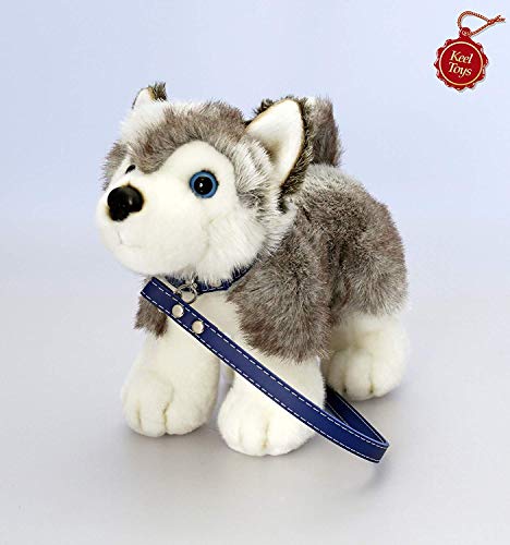 Keel Toys Deluxe 30cm Dog on Lead Husky Plush Soft Toy von Keel Toys