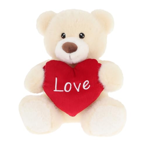 Keel Toys Heart Barney Plüschtier (Einheitsgröße) (Creme/Rot) von Keel Toys