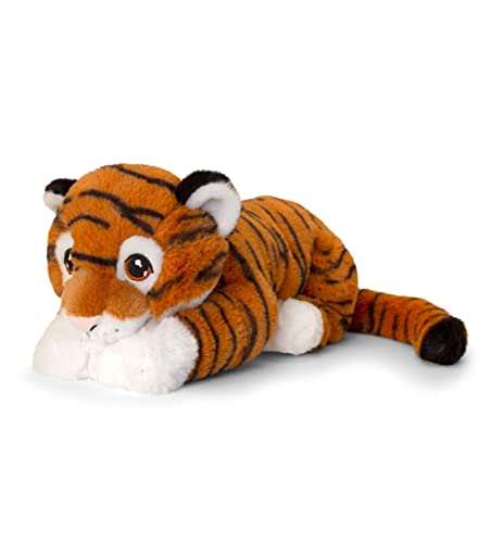 Keeleco SE6101 Plüschtier Tiger, ca. 35 cm, aus recycelten Materialien, Augen aufgestickt aus Baumwolle von Keel Toys