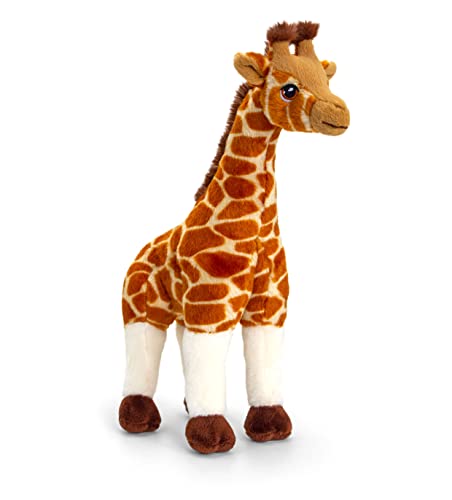 Keeleco SE6124 Plüschtier Giraffe, ca. 30 cm, aus recycelten Materialien, Augen aufgestickt aus Baumwolle von Keel Toys