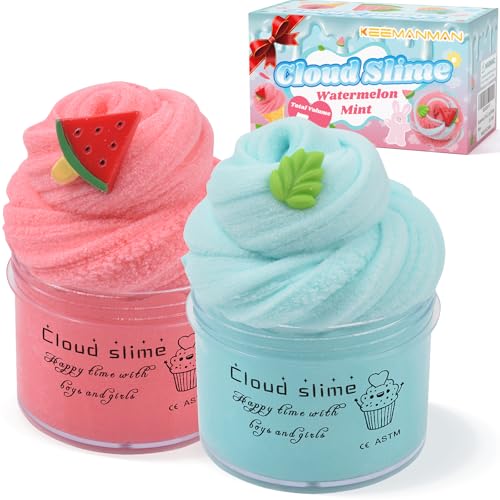 Keemanman Wolkenschleim-Set mit roten Wassermelonen und Minz-Anhängern, duftendes DIY-Schleim-Zubehör für Mädchen und Jungen, Stressabbau-Spielzeug für Kinderbildung, Partygeschenk und Geschenk Keemanman Wolkenschleim-Set mit roten Wassermelonen und Minz-Anhängern, duftendes DIY-Schleim-Zubehör für Mädchen und Jungen, Stressabbau-Spielzeug für Kinderbildung, Partygeschenk und Geschenk von Keemanman