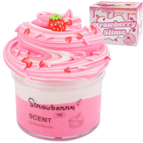 Strawberry Slime, Scented Butter Slime Kit for Girls Boys Kids, Cool Teen Girls Birthday Gifts von Keemanman