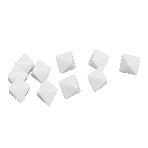 Keenso 20-teiliges Weißes D8-Würfel-Set, Leere Kunststoff-Würfel Zum Selbermachen, für Brettspiele, Unterricht und Heimwerken von Keenso