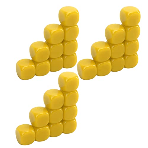 30-teiliges D6-Würfel-Set, Leere Würfel für Brettspiele Im Klassenzimmer, DIY-Aufkleber, Mathe-Zählunterricht (Yellow) von Keenso