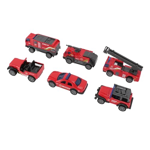 6-teiliges Feuerwehrauto-Modell aus Legierung, Trägheitsbetriebenes, Interaktives, Lebensechtes Sammelspielzeug für Kleinkinder, und Erwachsene von Keenso