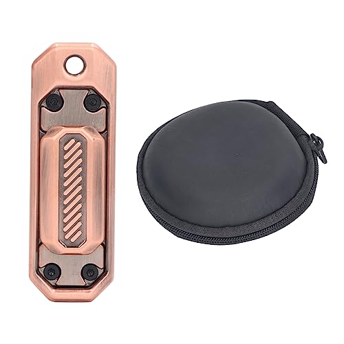 Fidget Slider EDC Zappelspielzeug aus Metall für Erwachsene, Spielzeug Zum Angst- und Stressabbau für Freund und Vater (Bronze) von Keenso