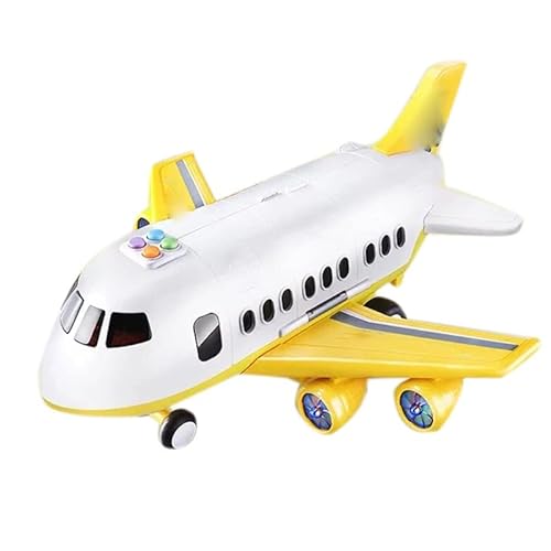 Flugzeugspielzeug, Flugzeug des Flugzeugmodells mit Lichtern und 6 -pcs -Legierungsauto für Jungen und Mädchen (Ingenieursthema) von Keenso
