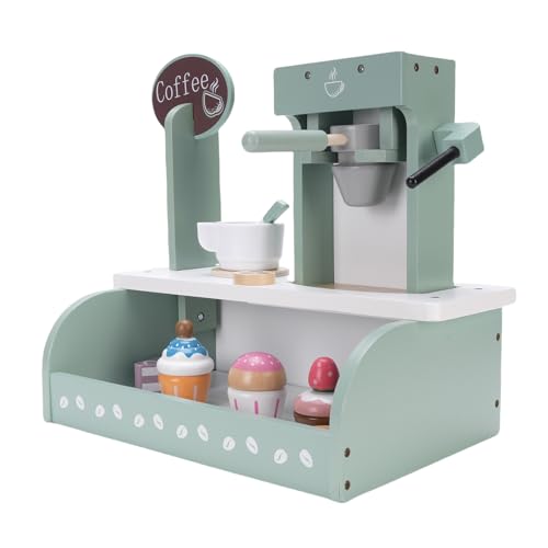 Holzkaffeemaschinespielzeug, Kaffeemaschine Playset für Rollenspiele von Keenso