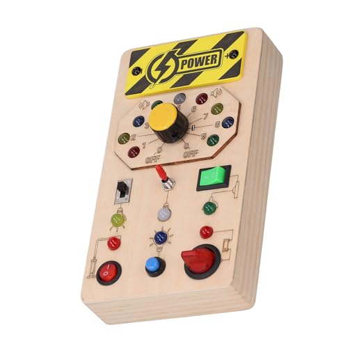 Interaktives Lichtschalterbrett für Kleinkinder, LED-Sensorspielzeug aus Holz für die Kognitive Entwicklung und Vorstellungskraft (Originale Holzfarbe) von Keenso