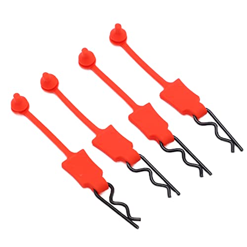 Keenso 1/10 RC Car Shell Bolt, 4 Stück RC Car Clips Pins Universal Car Shell Latch Clip Ersatz Modell Car Shell Zubehör (Rot) von Keenso
