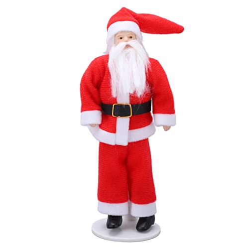 Keenso 1:12 Puppenhaus-Weihnachtsmann, Mini-Weihnachtsmann mit Standfuß für Puppenhaus-Dekoration von Keenso
