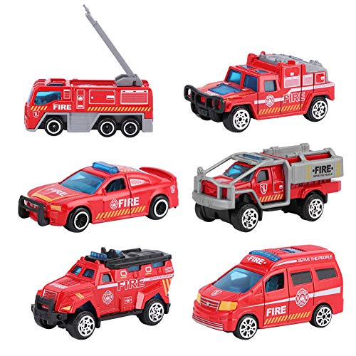 Keenso 1:64 Ingenieurautomodell, 6PCS -Legierungsfahrzeugspielzeug für Kindergeschenk (Brandschutzreihe im B-Stil) von Keenso