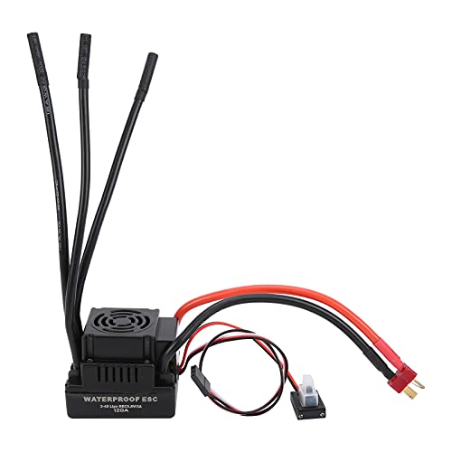 Keenso 120A ESC Brushless Waterproof ESC 120A ESC, T Plug RC Brushless Waterproof Electronic Speed Controller ESC Brushless Waterproof ESC for 1/8 1/10 RC Car - Black Electric Speed von Keenso