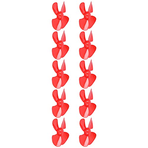 Keenso 40 Mm Starker Wind 4 Blades Propeller für -Spielzeugautomodell, Langlebige Materialien - 10pcs Kunststoffpropellerersatz (Rot) von Keenso