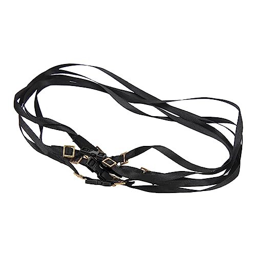 Keenso 5 Stück RC-Spanngurte, Maßstab 1:10 RC-Spanngurte, Stabile Längenverstellbare Gepäckseil-Dachträger-Spanngurte für RC (Black) von Keenso