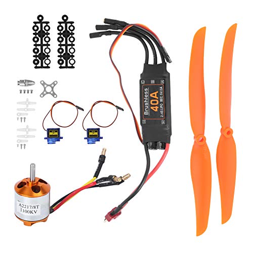 Keenso A2217 1100KV Bürstenloser Motor, 40A Regler mit Sicherheitsschutz, SG90 9G Mikroservo für RC-Flugzeug (A2217 KV1100KV Bürstenloser Motor 40A ESC SG90 9G) von Keenso