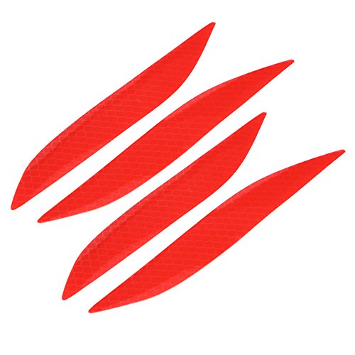 Keenso Auto Reflektierende Aufkleber, Auto Reflektierende Sicherheitsaufkleber Selbstklebende Wasserdichte Sicherheitswarnung Vorsicht Aufkleber(Rot） (4 Stk 15,6 * 2cm) von Keenso