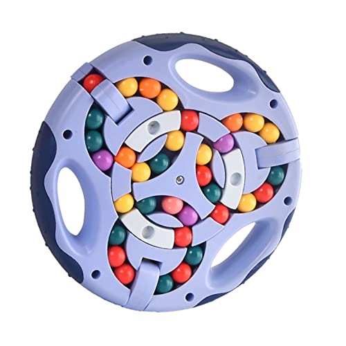 Keenso Fingerdrehende Bohnen, Doppelseitiges Denkübungspuzzle, Dekompressionsspielzeug mit Rotierenden Bohnen (Blau) von Keenso