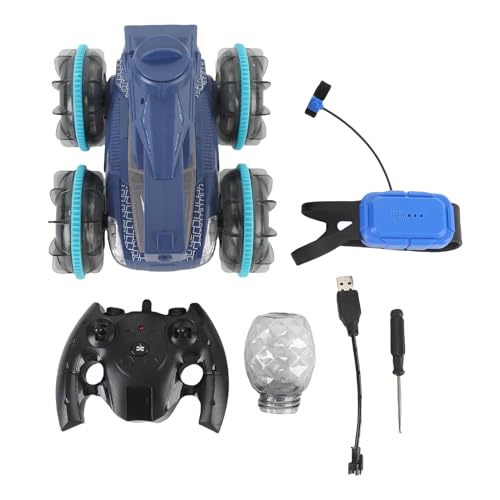 Keenso Gestensensor RC Crawler Car, Amphibious Fernbedienungsspielzeug mit Kühlen Lichtern und Wassersprengungen für Land und Wasserspiel (Blue) von Keenso