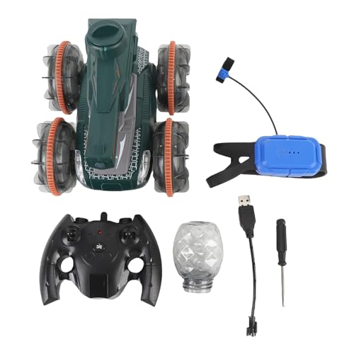 Keenso Gestensensor RC Crawler Car, Amphibious Fernbedienungsspielzeug mit Kühlen Lichtern und Wassersprengungen für Land und Wasserspiel (Green) von Keenso