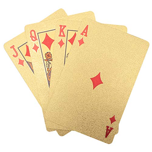Keenso Goldene wasserdichte Kunststoffkarten Set - Langlebige Spielkarten für Party Beach Camping - 54pcs + Box, Freizeit von Keenso