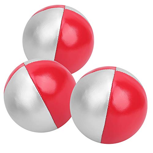 Keenso Jonglier Ball, 3PCS Varieté Show Jonglier Toss Ball Indoor Freizeitspaß Puzzle Bildungsspielzeug (rot/Silber) von Keenso