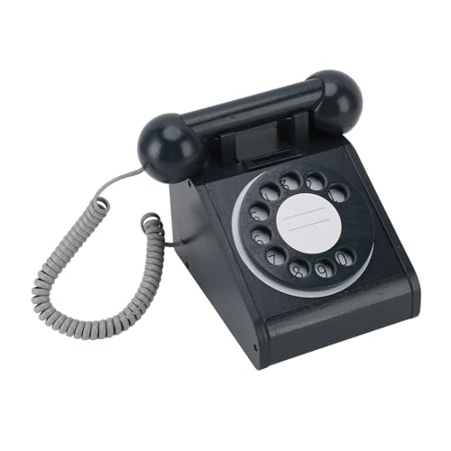 Keenso Kinderspielzeug, Vintage -Dial -Telefon -Spielzeug, Frühe Bildungsrolle, Hölzernen Retro -Festnetz -Telefonspielzeug von Keenso