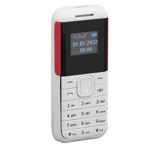 Keenso Kleines Winziges Mobiltelefon 2 in 1 Music Player Dual SIM Standby GSM Basic Phone, Health -Bewusstsein -Telefon für , 0,66 Zoll Bildschirm 1 X Mobiltelefon (White) von Keenso