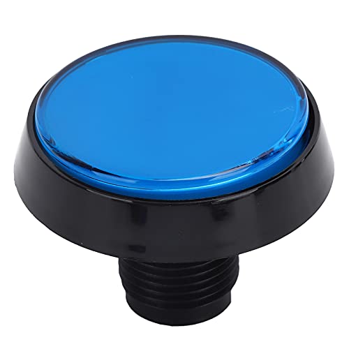 Keenso LED Big Round Flat Button für Kranmaschine mit Rotierender Klammer, Langlebige Spielkonsole -Taste für Gaming -Enthusiasten, ABS Material (Blau + LED + Dreibeinigschalter) von Keenso