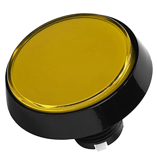 Keenso LED Big Round Flat Button für Kranmaschine mit Rotierender Klammer, Langlebige Spielkonsole -Taste für Gaming -Enthusiasten, ABS Material (Gelb + LED + dreibeiniger Schalter) von Keenso