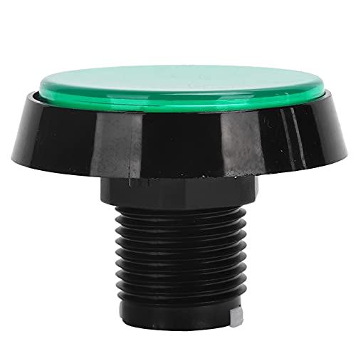 Keenso LED Big Round Flat Button für Kranmaschine mit Rotierender Klammer, Langlebige Spielkonsole -Taste für Gaming -Enthusiasten, ABS Material (Grün + LED + dreibeiniger Schalter) von Keenso