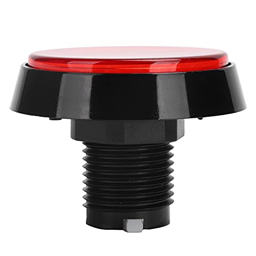 Keenso LED Big Round Flat Button für Kranmaschine mit Rotierender Klammer, Langlebige Spielkonsole -Taste für Gaming -Enthusiasten, ABS Material (Rot + LED + dreibeiniger Schalter) von Keenso