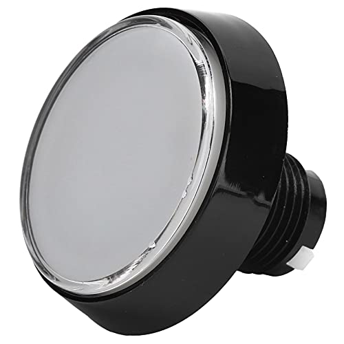 Keenso LED Big Round Flat Button für Kranmaschine mit Rotierender Klammer, Langlebige Spielkonsole -Taste für Gaming -Enthusiasten, ABS Material (Weiß + LED + dreibeiniger Schalter) von Keenso