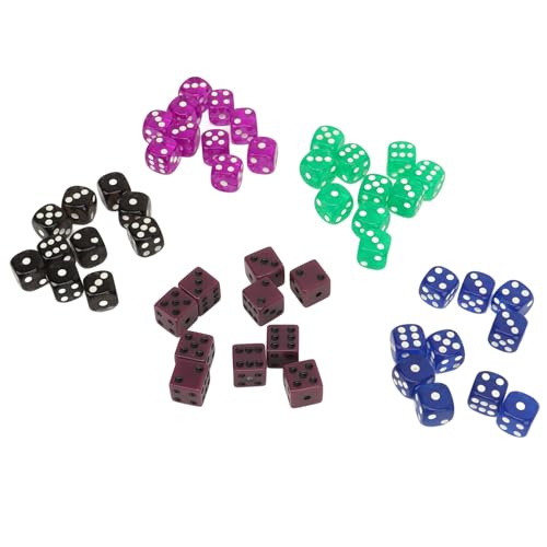 Keenso Langlebige 50pcs Durchscheinende Plastikwürfel für Würfelspiele, 0,6 -Zoll -Runde Ecken Würfel für Game Night Keenso Langlebige 50pcs Durchscheinende Plastikwürfel für Würfelspiele, 0,6 -Zoll -Runde Ecken Würfel für Game Night von Keenso