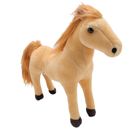 Keenso Pferdegefüllter Tier, Pferdeplüschspielzeug Gefülltes Pony Plüschkissen für Sofa Bett Schreibtisch (Hellbraun) von Keenso