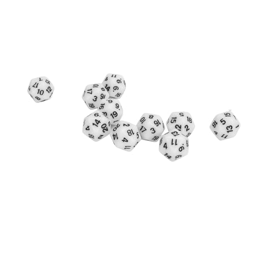 Keenso Polyedrische Würfel, Leichter für Tischspiele Langlebig, Klare Zahlen, Großes Set mit Kordelbeutel, Bildungsgeschenke, Große Vielfalt für Alle Anforderungen (White) von Keenso