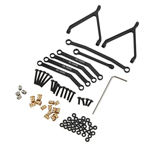 Keenso RC -Chassis -Links Set, RC Metal Chassis Pull Rod Lenering Stab Suspension Links RC Upgrades Teilezubehör für FMS FCX24 1/24 RC Crawler Car (Black) von Keenso