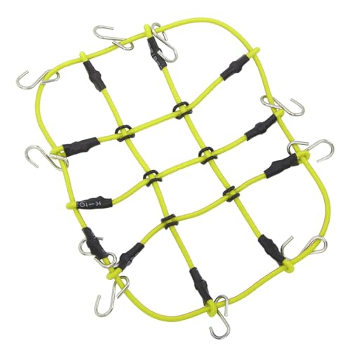 Keenso RC-Gepäcknetz, RC Crawler Elastisches Gepäcknetz mit Hakensimulation, Dekoratives RC-Crawler-Auto-Gepäcknetz für TRX4M 1/18 RC-Zubehör (Yellow) von Keenso