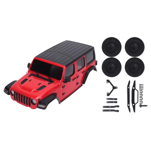 Keenso RC -Körperschale, 1/24 RC -Auto Hartkörperschale Abdeckung für Axiale SCX24 (Rot) von Keenso