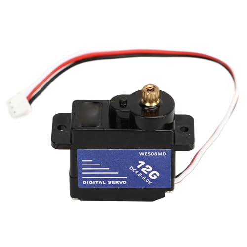 Keenso RC-Lenkservo-Set, Metallgetriebe-Servo-Halterungsarm, Lenkverbindung, RC-Car-Servo für FMS FCX24 1/24 RC-Car (Schwarz) von Keenso